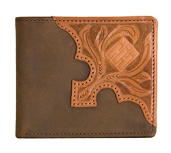 IH BROWN WESTERN BILLFOLD WALLET