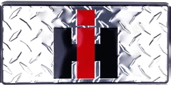 IH Logo Diamond Plate License Plate