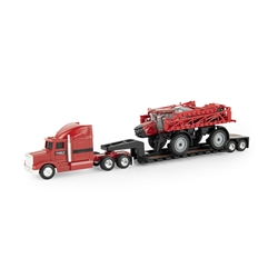 1:64 Case IH Patriot 4350 Sprayer and Semi with Lowboy Trailer