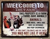 'Welcome to the Farm' Metal Sign
