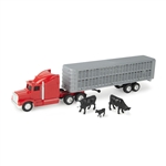 1:64 Semi with Cattle Trailer with Steers and Calf